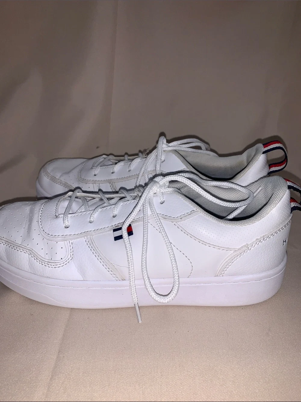 Tommy Hilfiger Men's Lei Stripe Faux Leather Cupsole Sneakers - White